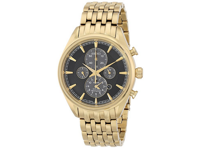 Seiko SSC210 Gold Tone Stainless Steel Quartz 43mm Mens Watch Seiko