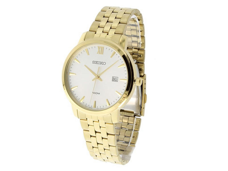 Seiko SUR122 Gold Tone Stainless Steel Quartz 43mm Mens Watch Seiko