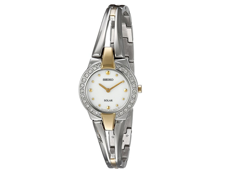 Seiko SUP206 Yellow Gold Tone & Stainless Steel with Crystal Quartz 22mm Womens Watch Seiko