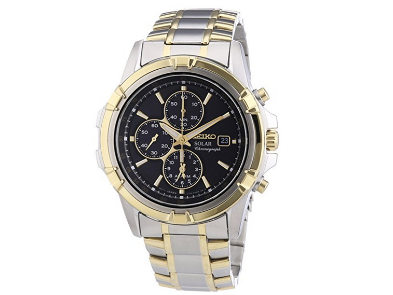 Seiko SSC142 Two Tone Stainless Steel Quartz 43mm Mens Watch Seiko