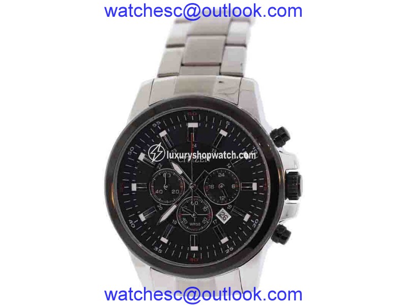Citizen AN8081-57E Stainless Steel & Black Dial Quartz 45mm Mens Watch Citizen