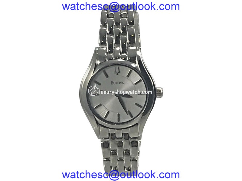 Bulova 96L132 Stainless Steel White Dial 28mm Womens Watch| Bulova