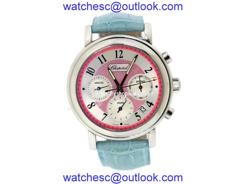 Chopard Mille Miglia 16/8331/11 Stainless Steel & Leather Pink Dial Automatic 39mm Womens Watch Chopard