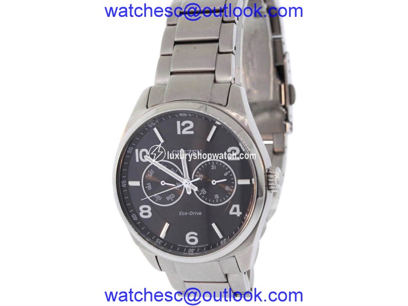 Citizen AO9020-84E Stainless Steel & Black Dial 43mm Mens Watch Citizen Eco-Drive