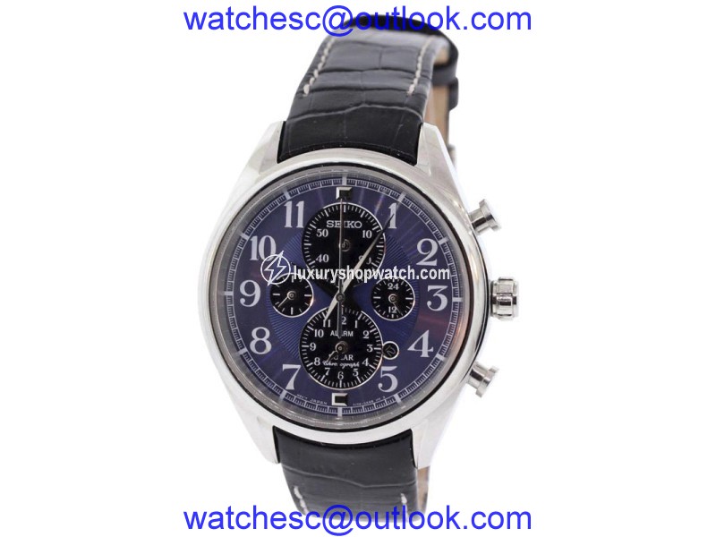Seiko SSC209 Stainless Steel and Leather Quartz 42.5mm Mens Watch Seiko