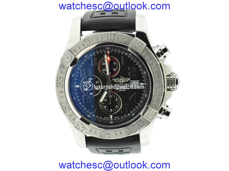 Breitling Super Avenger II A13371 Stainless Steel & Rubber Automatic 48mm Mens Watch Breitling
