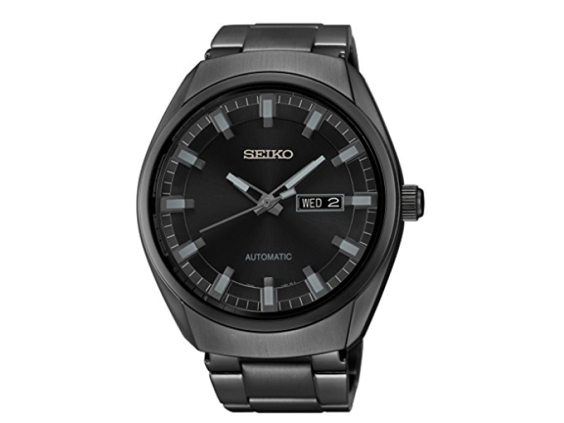 Seiko Recraft SNKN43 Black Stainless Steel with Black Dial Automatic 44mm Mens Watch Seiko