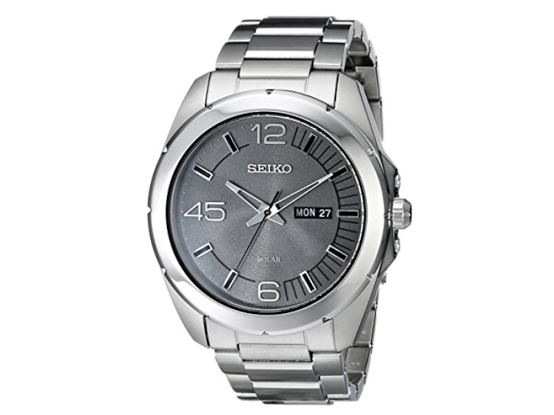 Seiko SNE273 Stainless Steel Gray Dial Quartz 45mm Mens Watch Seiko