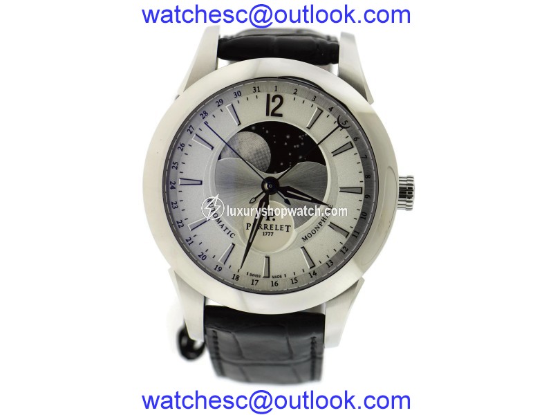 Perrelet Moonphase A1039/6 Stainless Steel with Silver Dial 42mm Mens Watch Perrelet