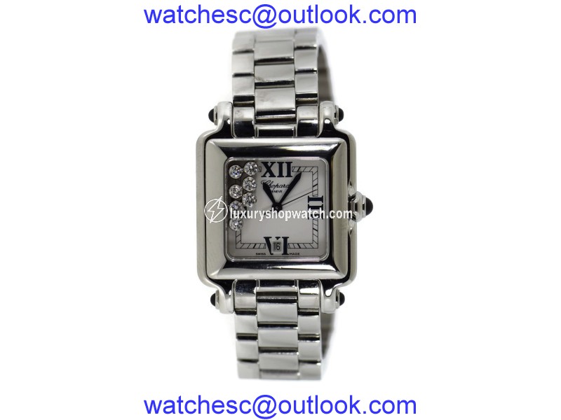 Chopard Happy Sport 27/8349-23 Stainless Steel White Dial with 7 Floating Diamond Quartz 27mm Womens Watch Chopard