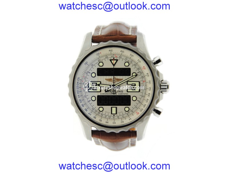 Breitling Chronospace A7836534 Stainless Steel & Leather Quartz 48mm Mens Watch Breitling