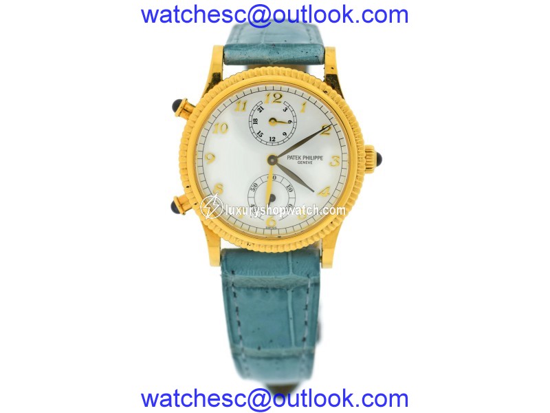 Patek Philippe 4864J Calatrava Travel Time 18K Yellow Gold & Leather 29.5mm Womens Watch Patek Philippe