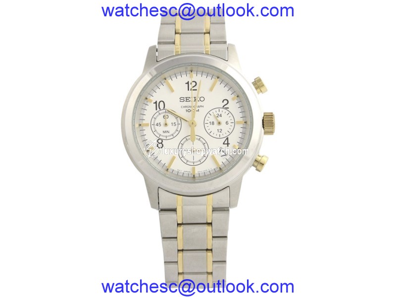 Seiko SSB009 Stainless Steel White Dial Chronograph 40.3mm Mens Watch Seiko