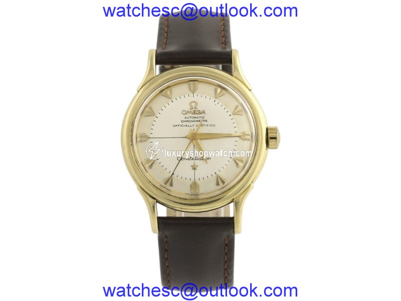 Omega Constellation Pie Pan 18K Gold Automatic 35mm Mens Watch Omega