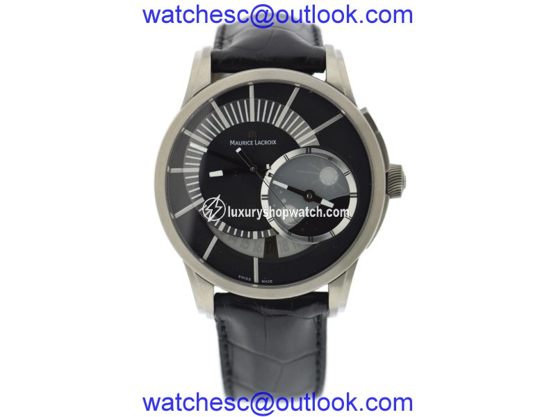 Maurice Lacroix Pontos PT6108 Titanium & Leather Automatic 45mm Mens Watch Maurice Lacroix