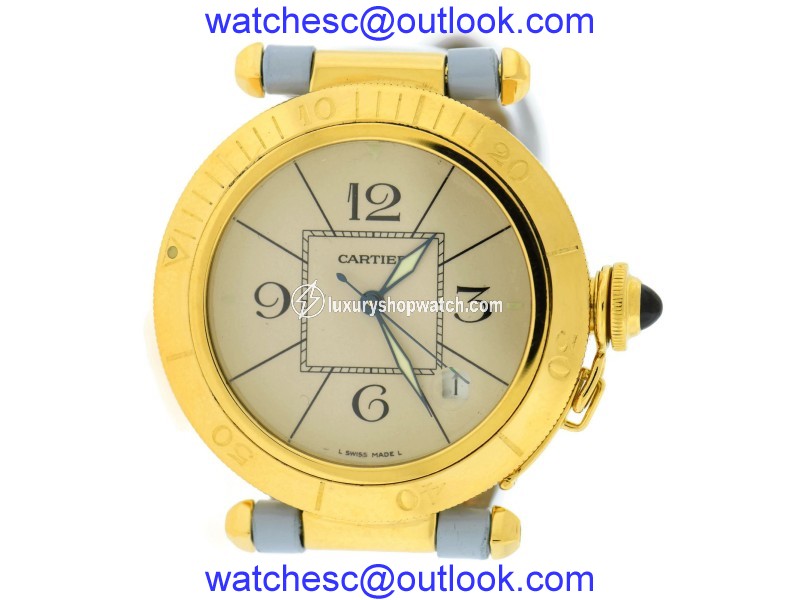 Cartier Pasha 1987 18K Yellow Gold & Leather Automatic 38mm Unisex Watch Cartier
