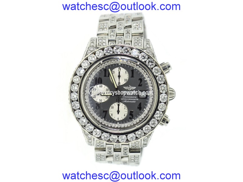 Breitling Chronomat Evolution A13356 Stainless Steel with 20ct. Diamonds Automatic 46mm Mens Watch Breitling