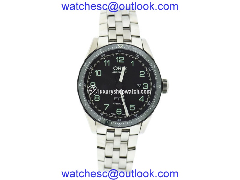 Oris Artix Day Date Calobra 7706 Stainless Steel Automatic 44mm Mens Watch Oris