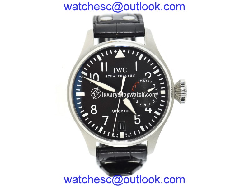 IWC Big Pilot 7 Day Power Reserve 500401 Stainless Steel & Leather Automatic 46mm Mens Watch IWC