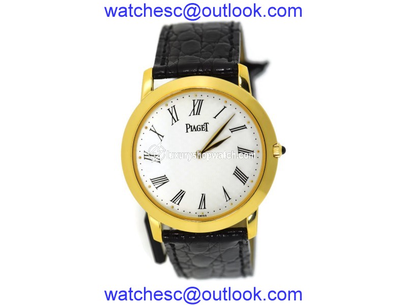 Piaget Altiplano 9920 18K Yellow Gold / Leather 33mm Unisex Watch Piaget