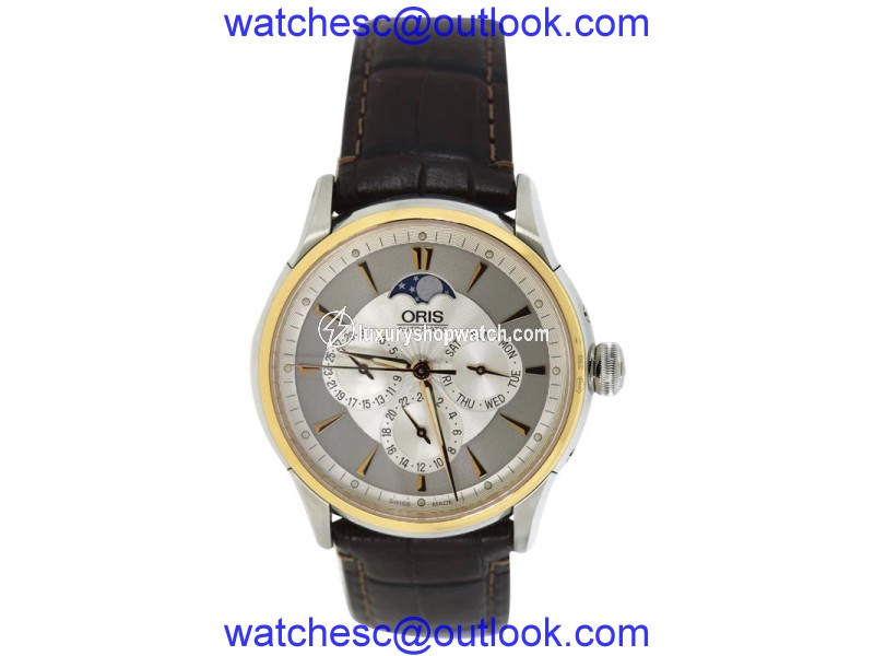 Oris Artix 7592 Moon Phase Two Tone Stainless Steel 40mm Mens Watch Oris