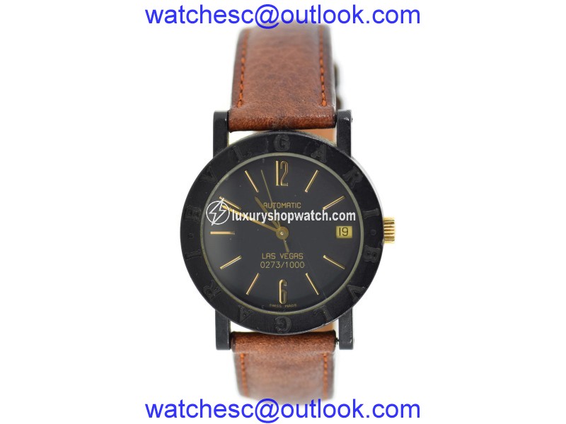 Bulgari Las Vegas Carbon & Leather Automatic 34mm Unisex Watch Bulgari