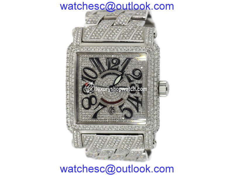 Franck Muller Conquistador 10000 Stainless Steel with Diamond Automatic 45mm Mens Watch Franck Muller