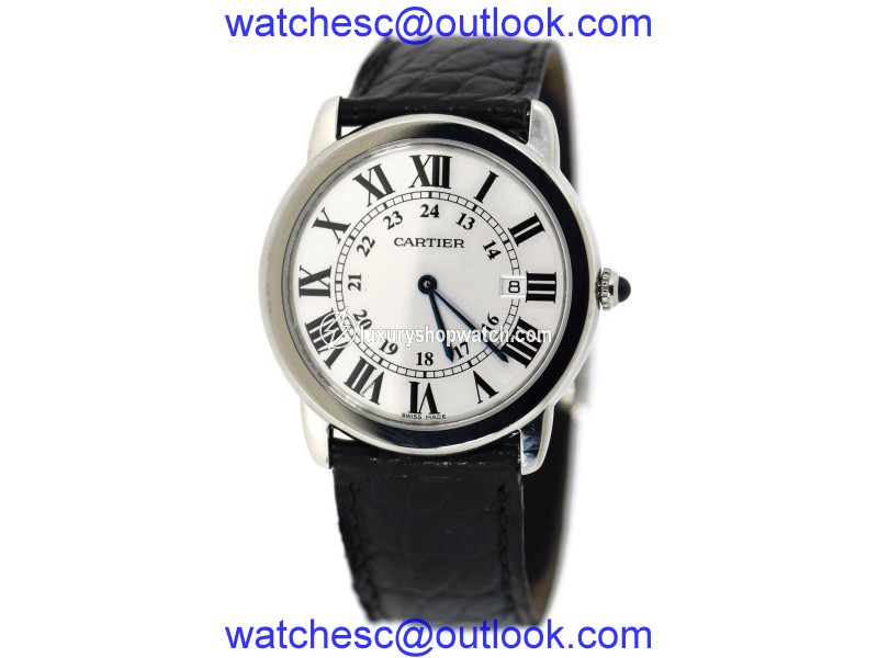 Cartier Ronde Solo W6700255 Stainless Steel & Leather Quartz 36mm Unisex Watch Cartier