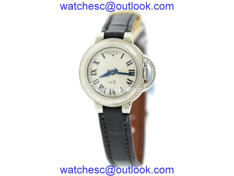 Bedat & Co No. 8 827.020.600 Stainless Steel & Leather with Diamond Quartz 26mm Womens Watch Bedat & Co
