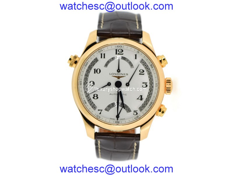Longines Master Collection L2.715.8.78.3 18K Rose Gold & Leather Automatic 41mm Mens Watch Longines