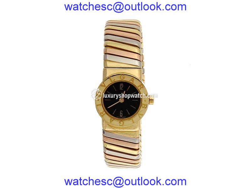 Bulgari Tubogas 18K Yellow, White and Rose Gold Quartz 19.1mm Womens Watch Bulgari