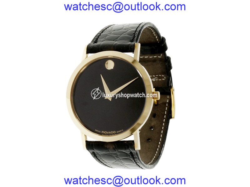 Movado Museum 14K Yellow Gold & Leather Quartz 32mm Men��s Watch Movado