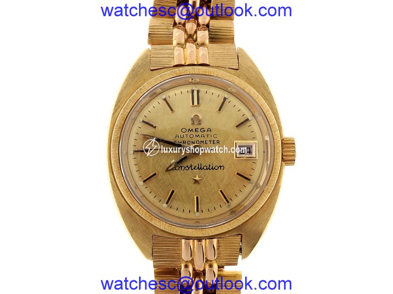Omega Constellation 18K Yellow Gold Automatic Vintage 23.7mm Womens Watch Omega