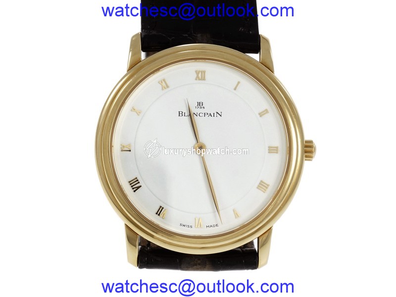 Blancpain 1081 18K Yellow Gold & 21K White Gold with Leather Automatic 33mm Mens Watch Blancpain