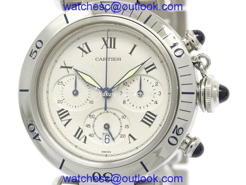 Cartier Pasha Chronograph Stainless Steel Quartz 38mm Mens Watch Cartier