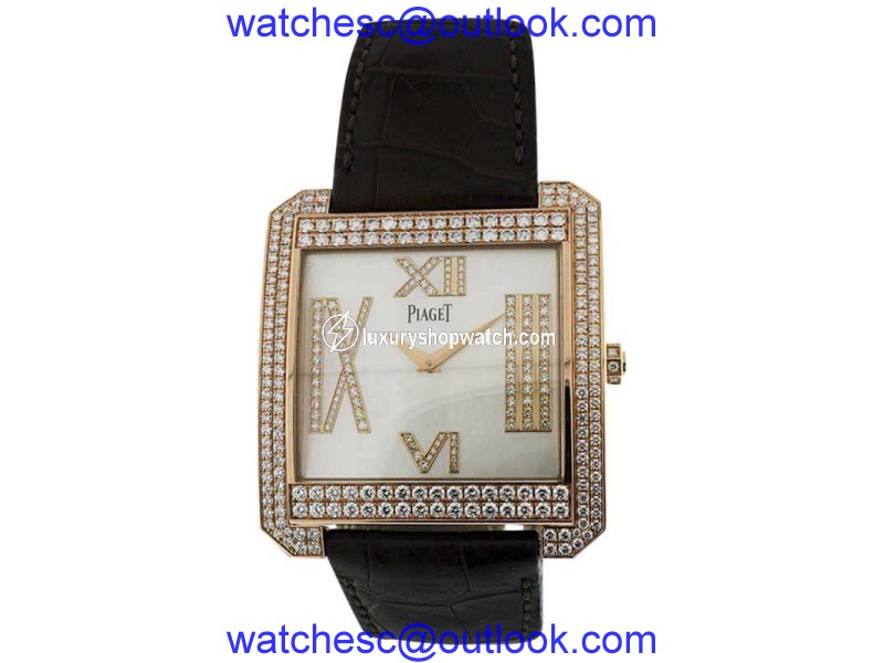 Piaget Protocole XXL Diamond 18K Rose Gold Mother Of Pearl Watch Piaget