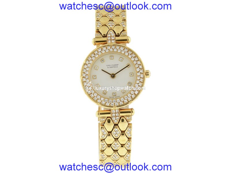 Van Cleef & Arpels 18K Yellow Gold & Diamond 24mm Watch Van Cleef & Arpels