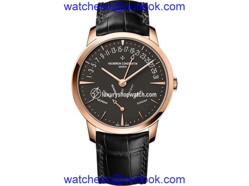 Vacheron Constantin Patrimony 4000U/000R-B111 18K Rose Gold & Leather with Black Dial Automatic 42.50mm Mens Watch Vacheron Constantin