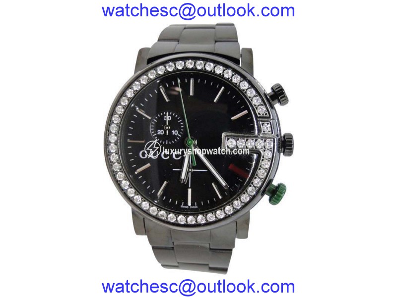 Gucci Steel Pvd Ya101331 Diamond 3 Ct "G" Mens Watch Gucci
