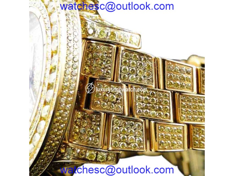 Breitling Joe Rodeo Super Avenger Canary Iced Out 38 Ct Diamond Mens Watch Breitling