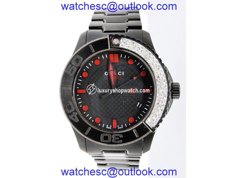 Gucci Ya126230 Timeless Xl 3 Ct Pave Diamond Metal Band Mens Watch Gucci