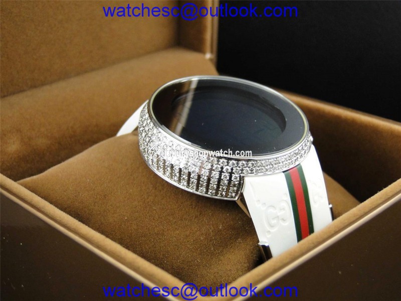 Gucci YA114214 Genuine Diamond 6 Ct Digital White Mens Watch Gucci