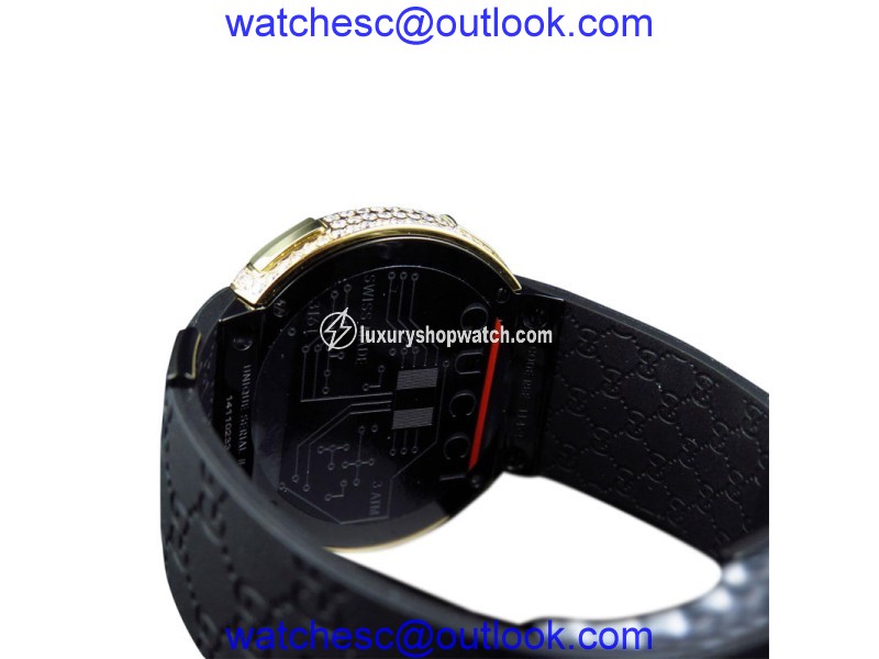 Gucci I YA114207 Digital Gold Case Full 6.5 Ct Diamond Mens Watch Gucci