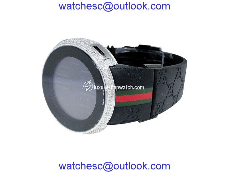 Gucci Mens I Digital White Diamond 4 Ct YA114207 Watch Gucci