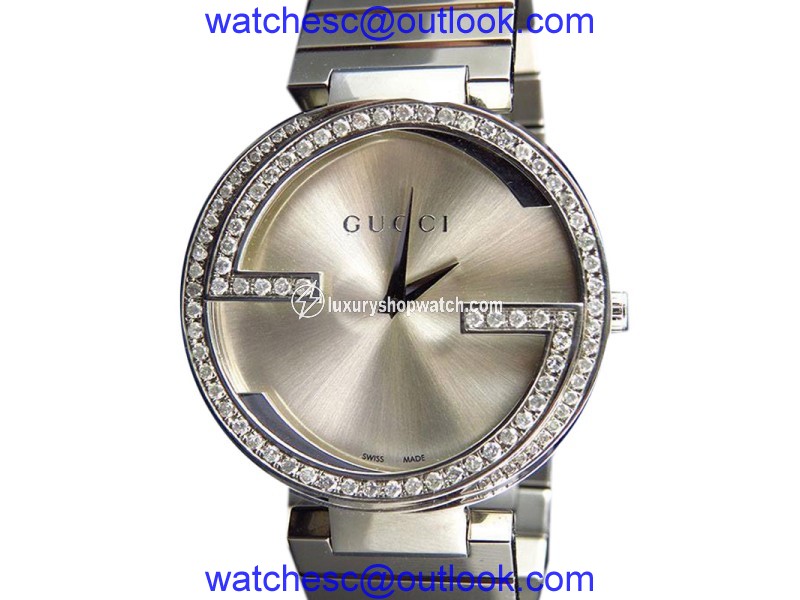 Gucci YA133308 Stainless Steel Interlocking GG 2.0 ct Diamond Unisex Watch 37mm Gucci
