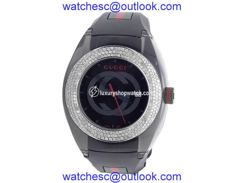 Gucci YA137101 Sync Pave Set 3.5 Ct Diamond 46mm Mens Watch Gucci