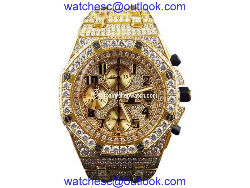 Audemars Piguet Royal Oak Offshore 18k Yellow Gold with 38 Ct Diamond 42 mm Mens Watch Audemars Piguet