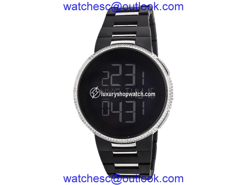 Gucci YA114205 Digital White Full 4.0 ct. Diamond Mens Watch Gucci
