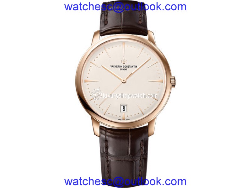 Vacheron Constantin Patrimony 4100U/000R-B180 18K Rose Gold & Leather Automatic 36mm Womens Watch Vacheron Constantin