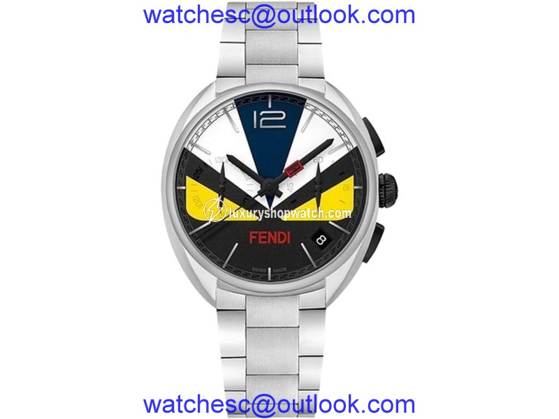 Fendi F215011500 Stainless Steel & Multicolor Dial 40mm Mens Watch Fendi